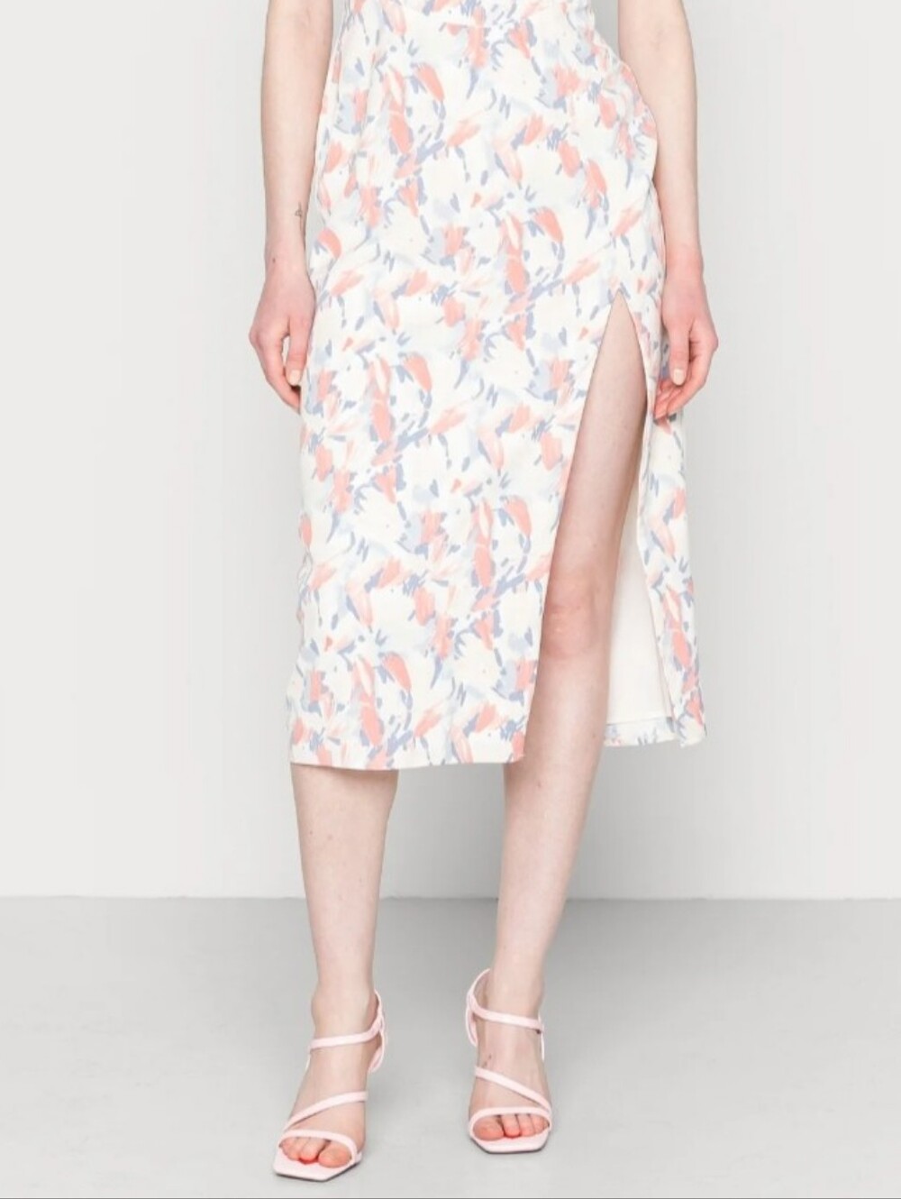 New Abercrombie & Fitch Floral Print Wrap-Front Midi Skirt Size XXS